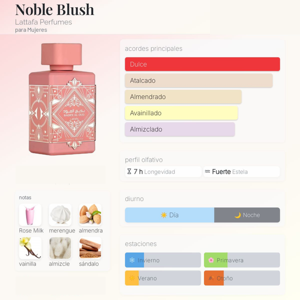 Lattafa Bade'e Al Oud Noble Blush 100ml Eau De Perfum Para Mujer