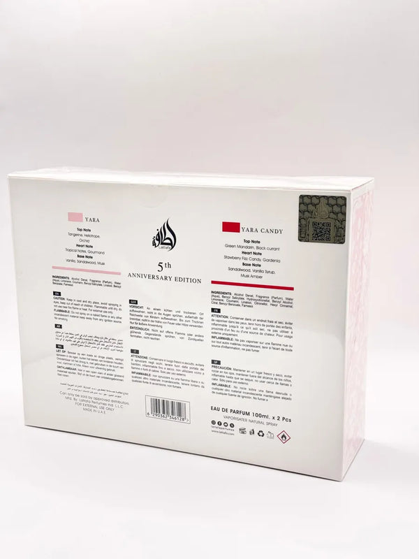 Yara Candy + Yara Rosa Lattafa Set 5th Anniversary 100ml/2 Eau De Parfum