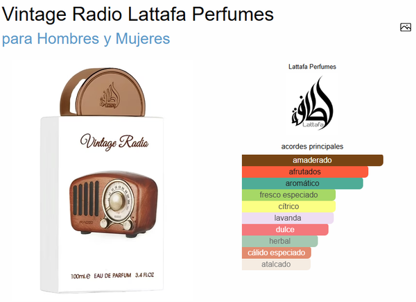 Lattafa Vintage Radio100ml Eau De Parfum Unisex