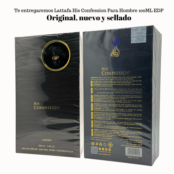 Lattafa His Confession 100ml Eau De Parfum Para Hombre