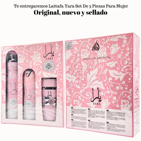 Lattafa Yara Set De 3 Piezas Para Mujer